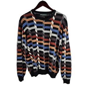 Vintage Tundra Men's Coogi Like Geometric Cosby Dad's Sweater Large Autumn Color